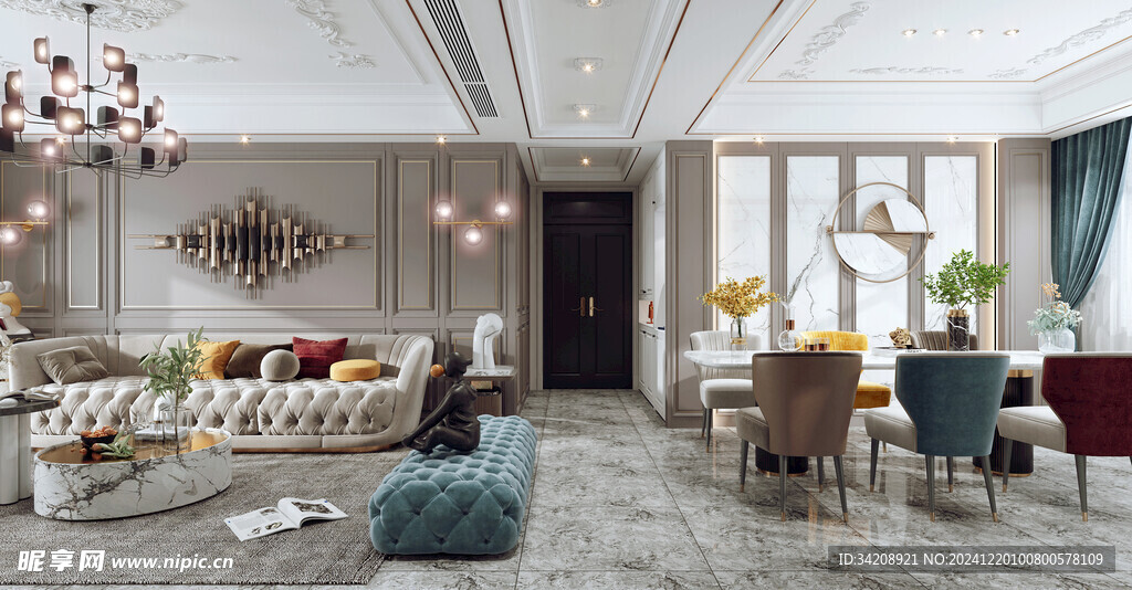 欧美式现代家居设计豪华风格客厅