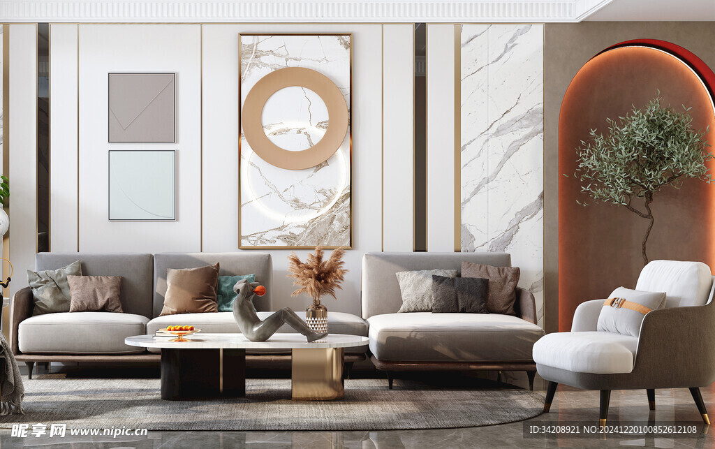 欧美式现代家居设计典雅风格客厅