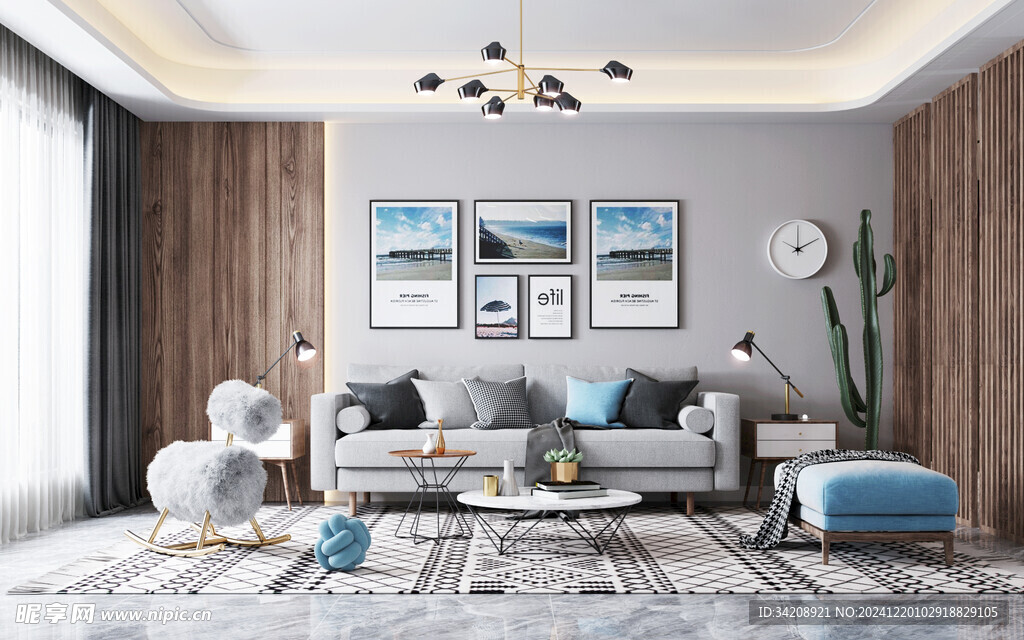 北欧式现代家居设计典雅风格客厅