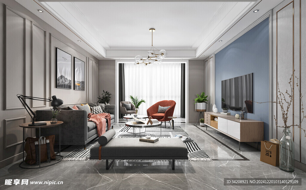 北欧式现代家居设计典雅风格客厅