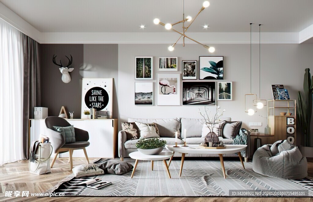 北欧式现代家居设计典雅风格客厅