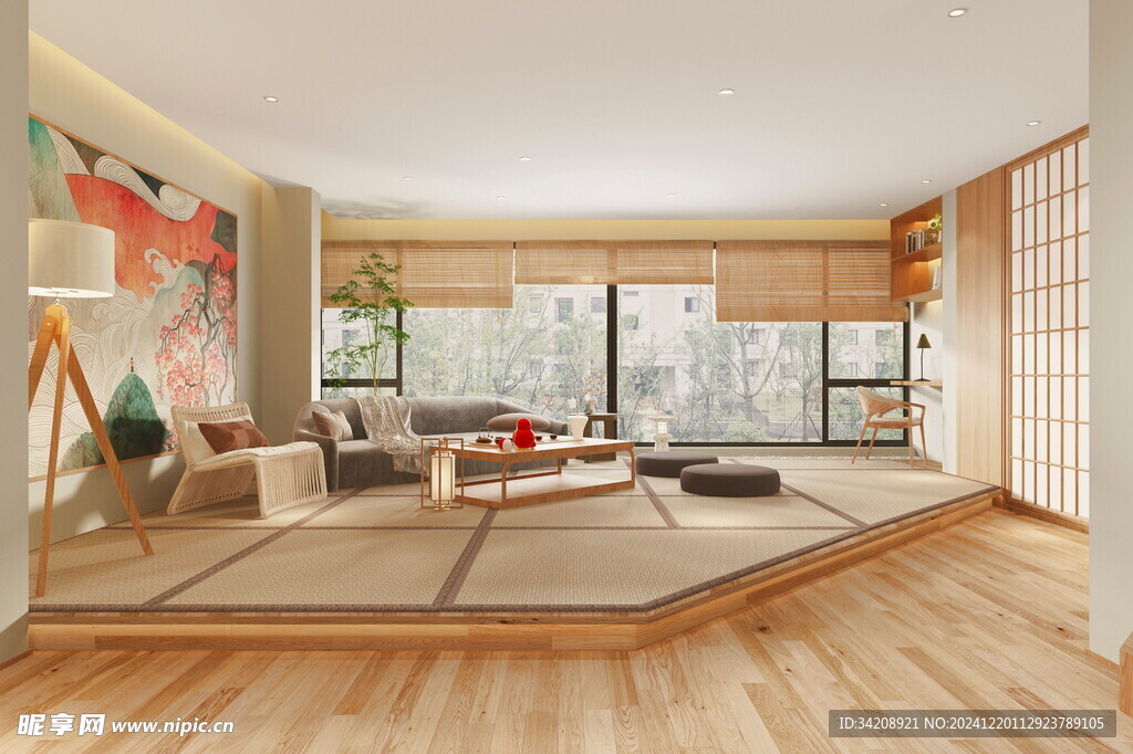 日式家居北欧室内装修原木风客厅