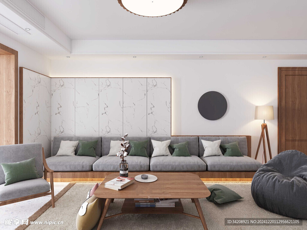 日式家居北欧室内装修原木风客厅