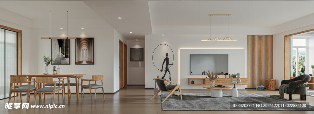 日式家居北欧室内装修原木风客厅