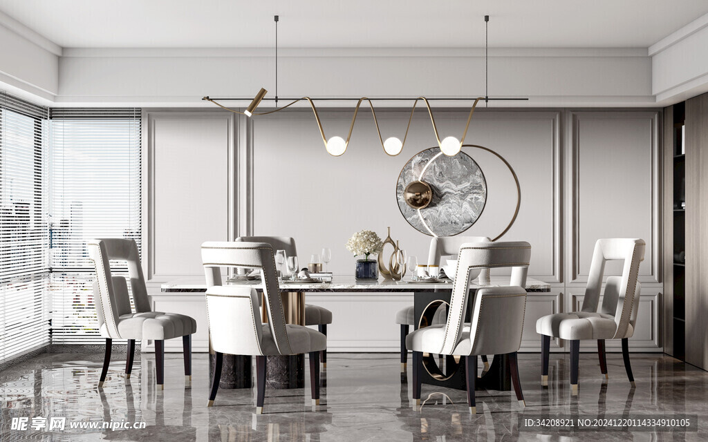 欧美式现代家居餐厅餐边柜家设计