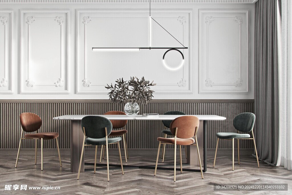 欧美式现代家居餐厅餐边柜家设计