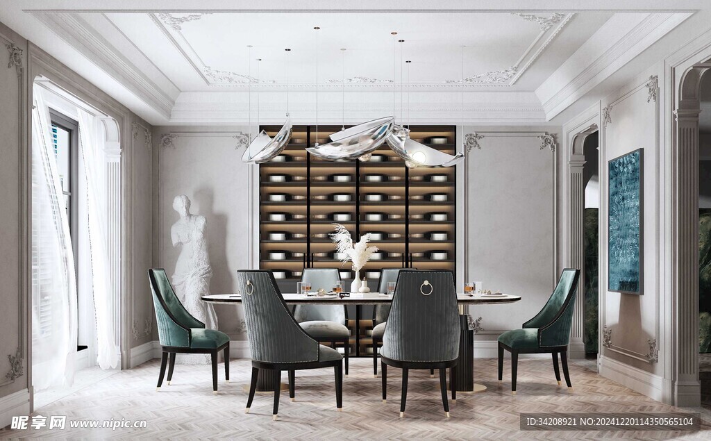 欧美式现代家居餐厅餐边柜家设计