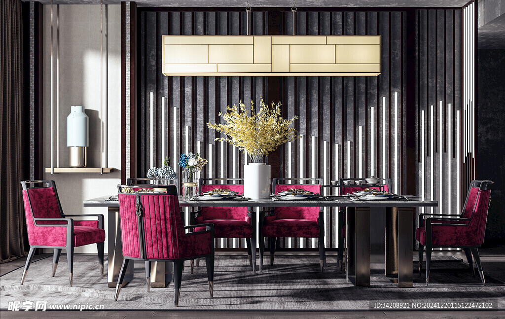 新中式家居装修复古风餐厅餐边柜