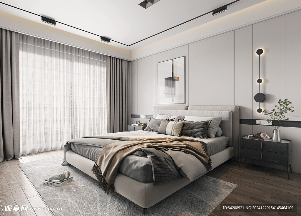 柜子硬装设计装修饰卧室软装现代