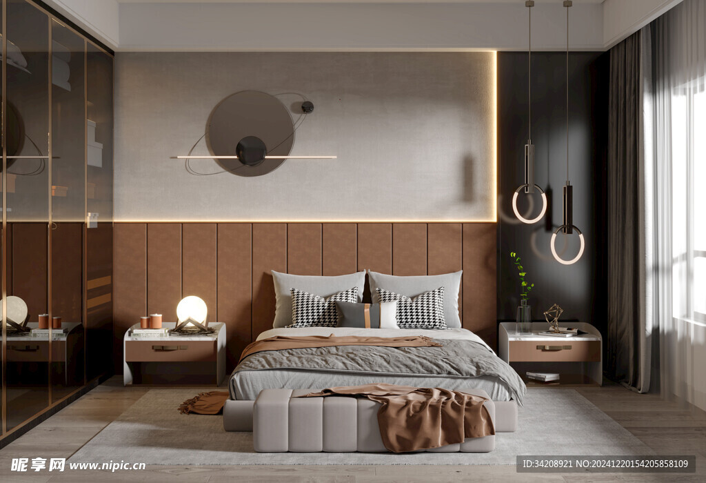 柜子硬装设计装修饰卧室软装现代