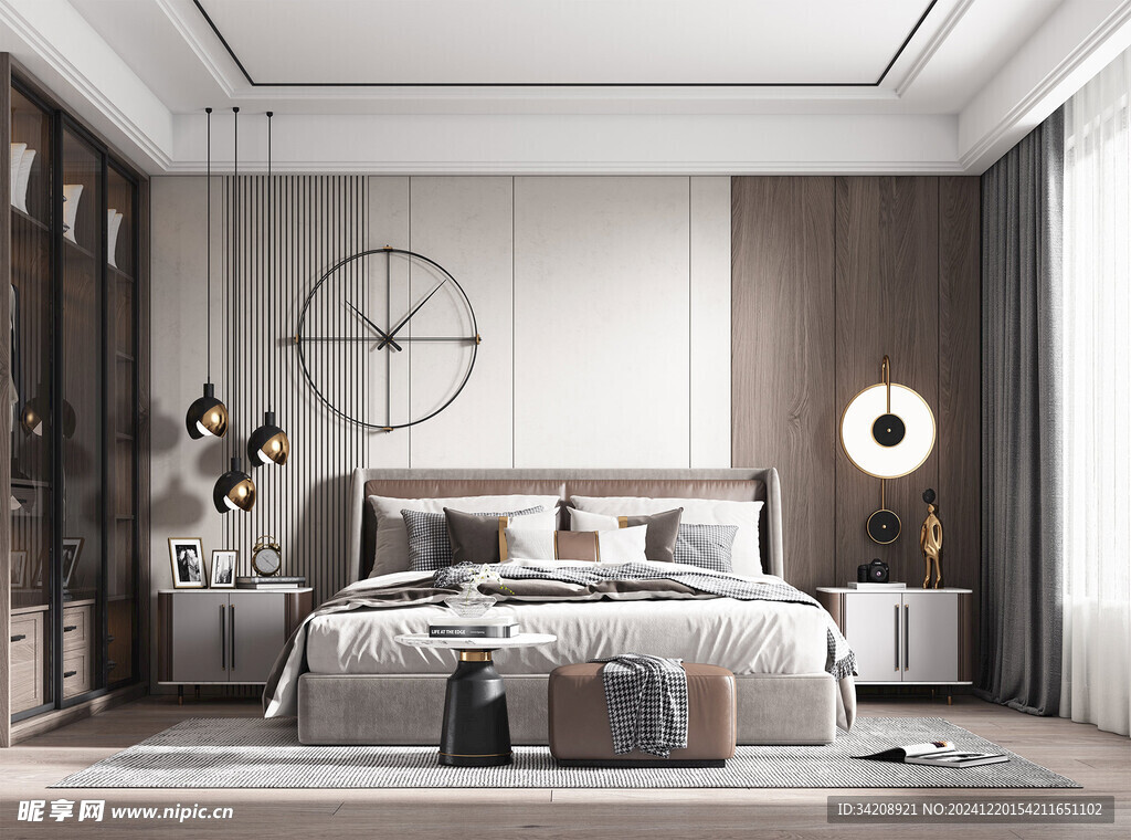 柜子硬装设计装修饰卧室软装现代