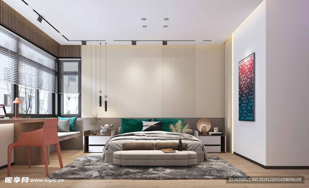 柜子硬装设计装修饰卧室软装现代