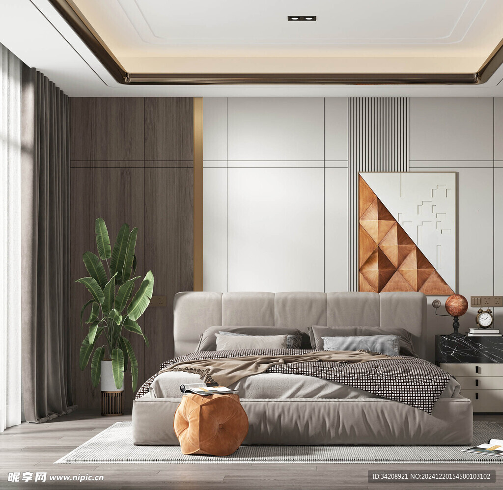 柜子硬装设计装修饰卧室软装现代