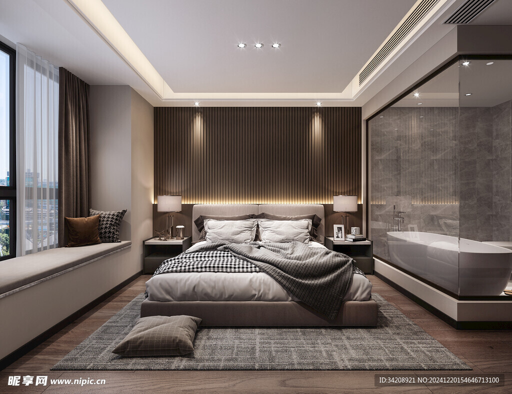 柜子硬装设计装修饰卧室软装现代