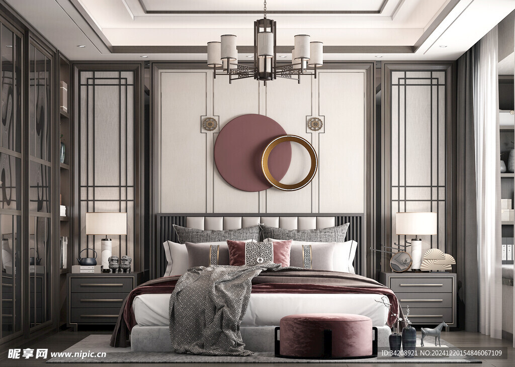 柜子硬装设计装修饰卧室软装现代