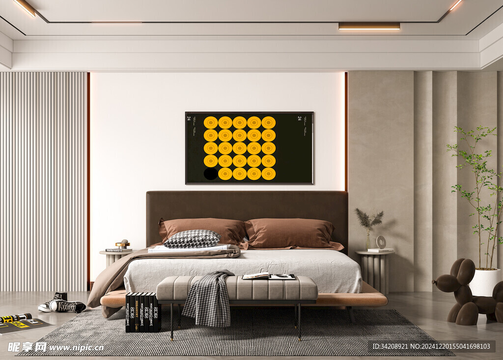 柜子硬装设计装修饰卧室软装现代