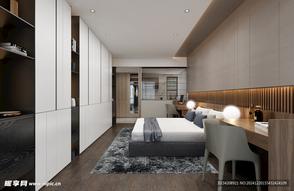 柜子硬装设计装修饰卧室软装现代