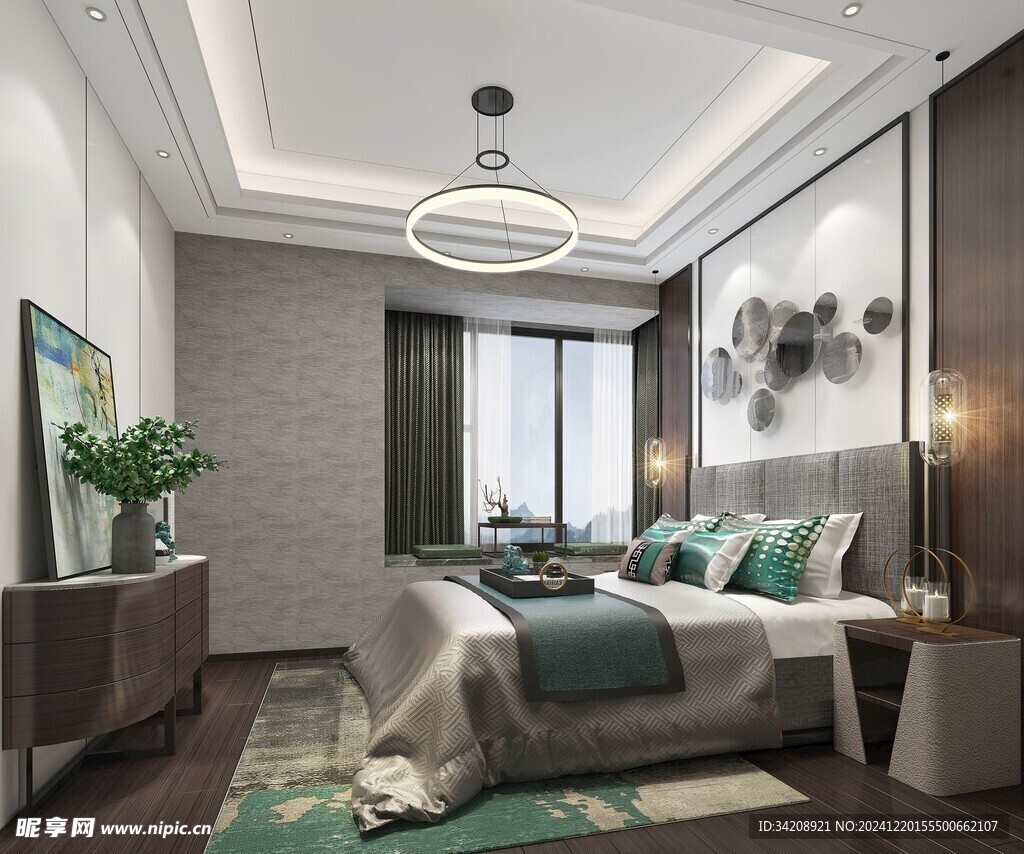 柜子硬装设计装修饰卧室软装现代