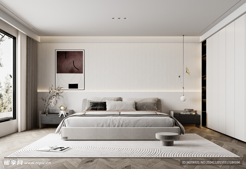 柜子硬装设计装修饰卧室软装现代