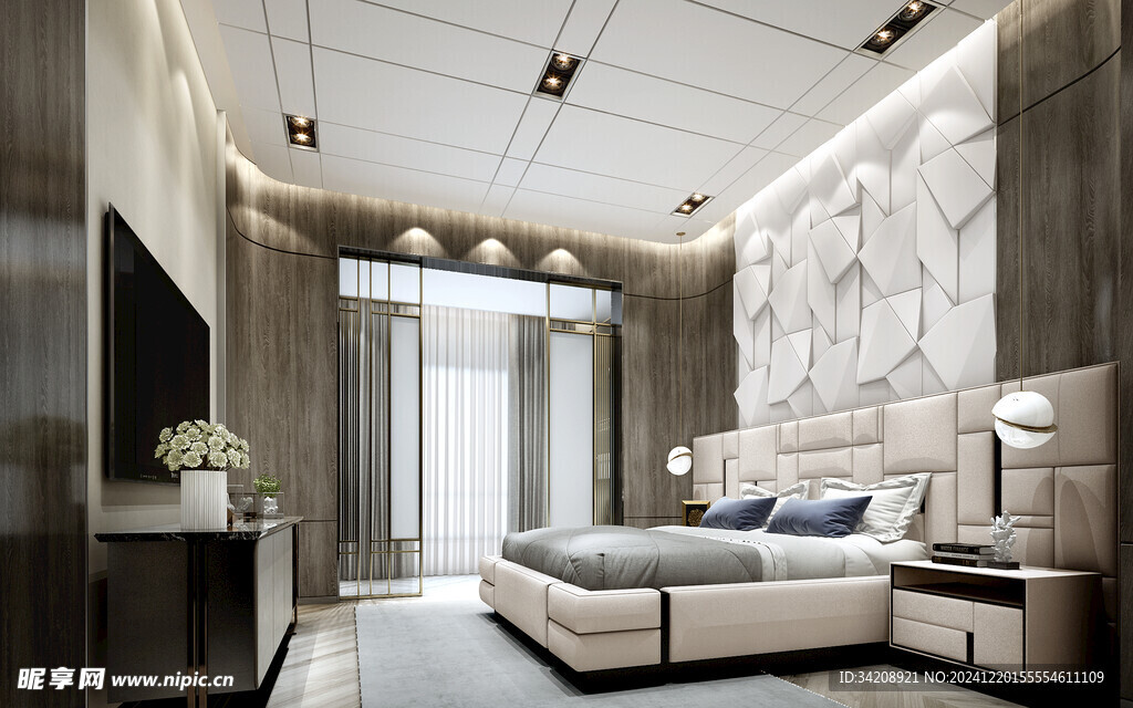 柜子硬装设计装修饰卧室软装现代