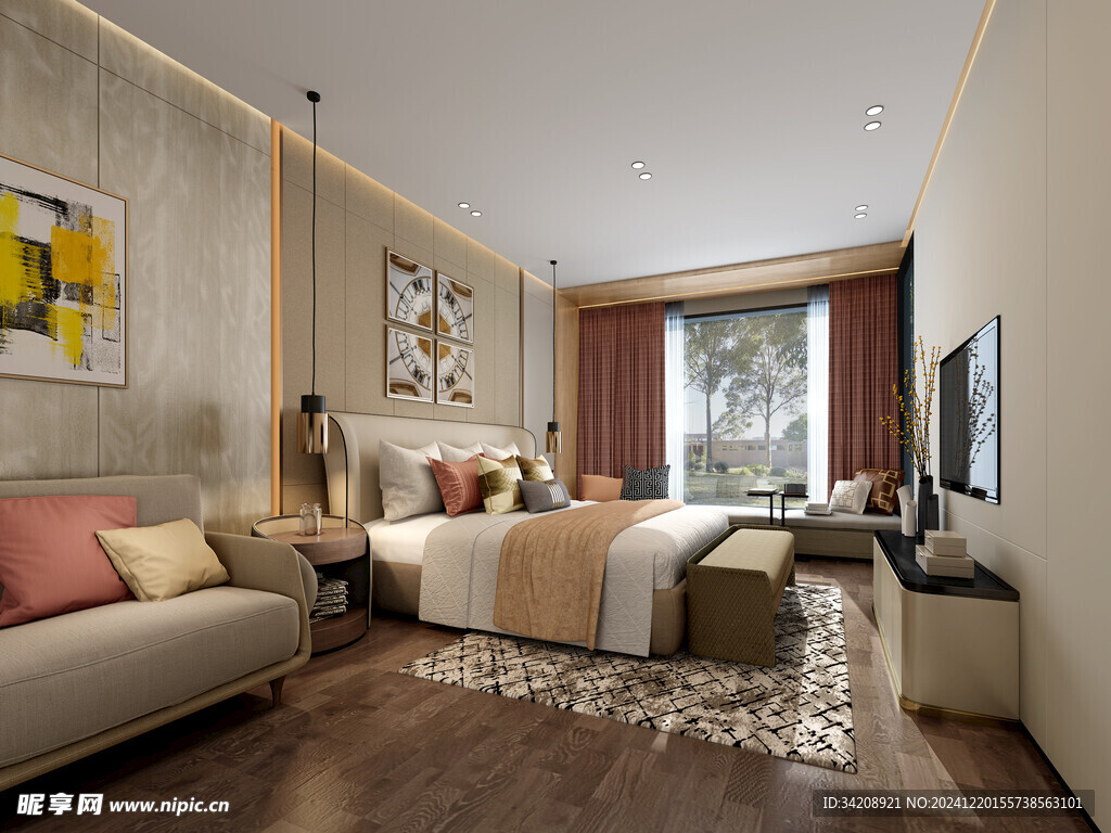 柜子全案设计卧室空间现代简约风