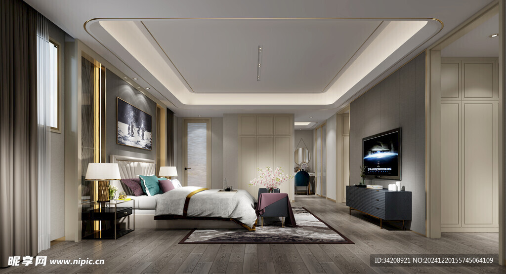 柜子全案设计卧室空间现代简约风