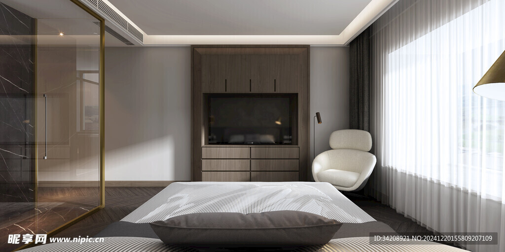 柜子全案设计卧室空间现代简约风