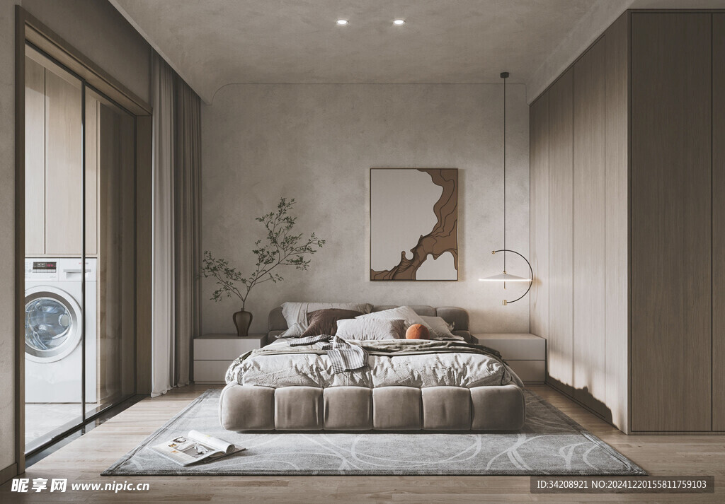 柜子全案设计卧室空间现代简约风