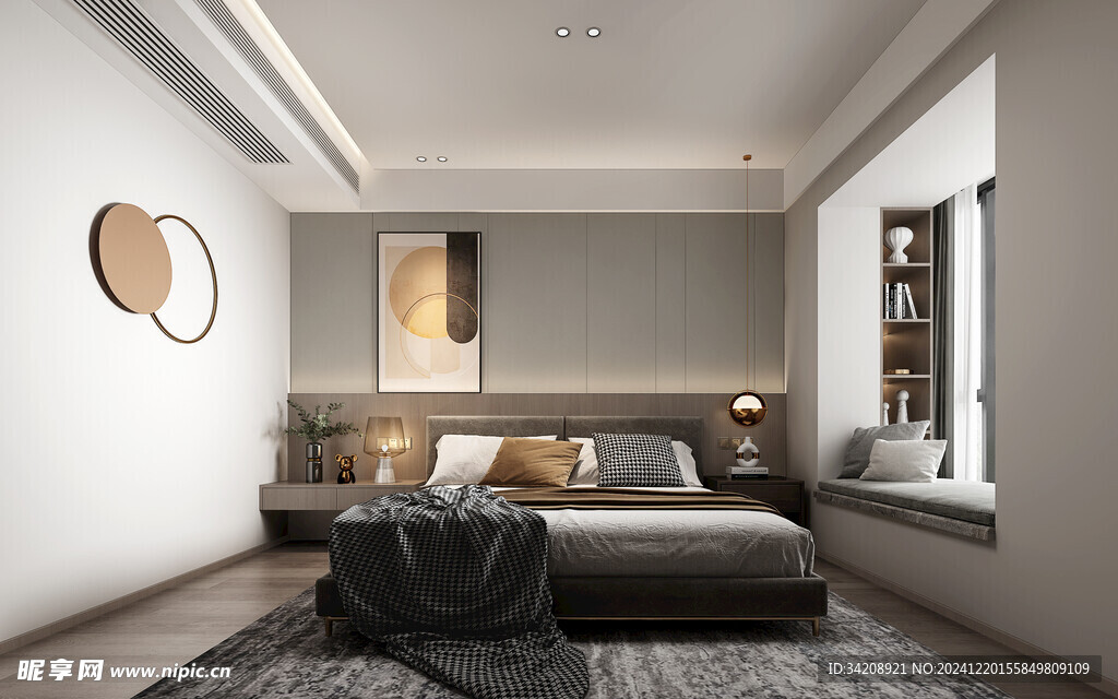 小空间次卧室室内设计现代简约风