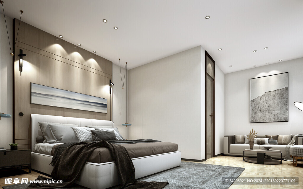 小空间次卧室室内设计现代简约风