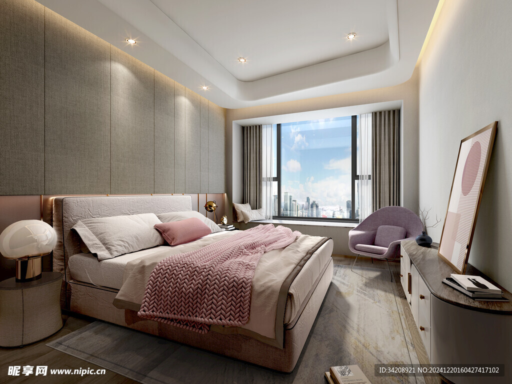 小空间次卧室室内设计现代简约风