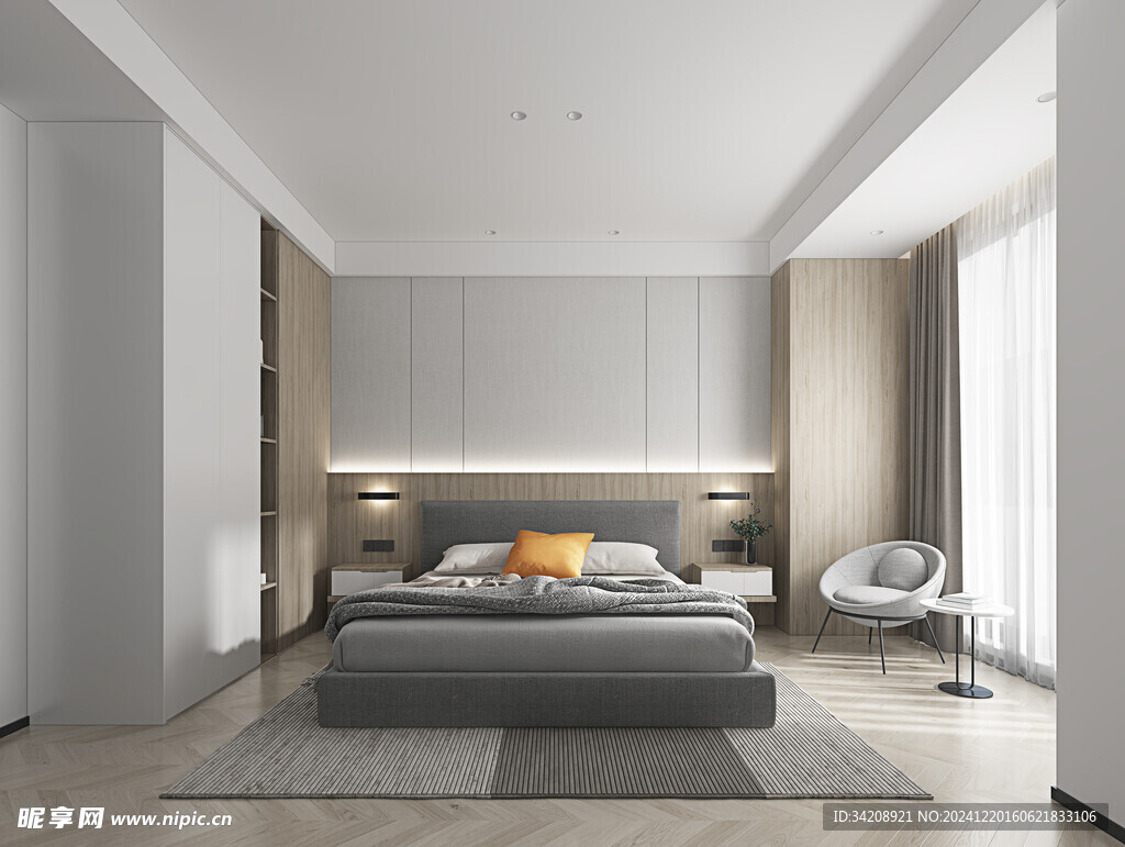 小空间次卧室室内设计现代简约风