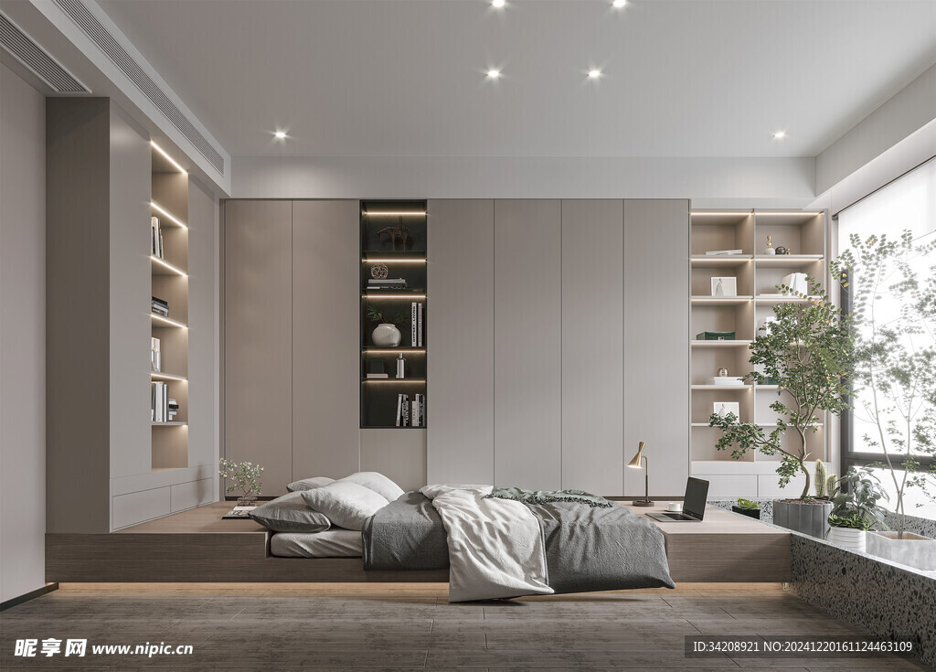 小空间次卧室室内设计现代简约风