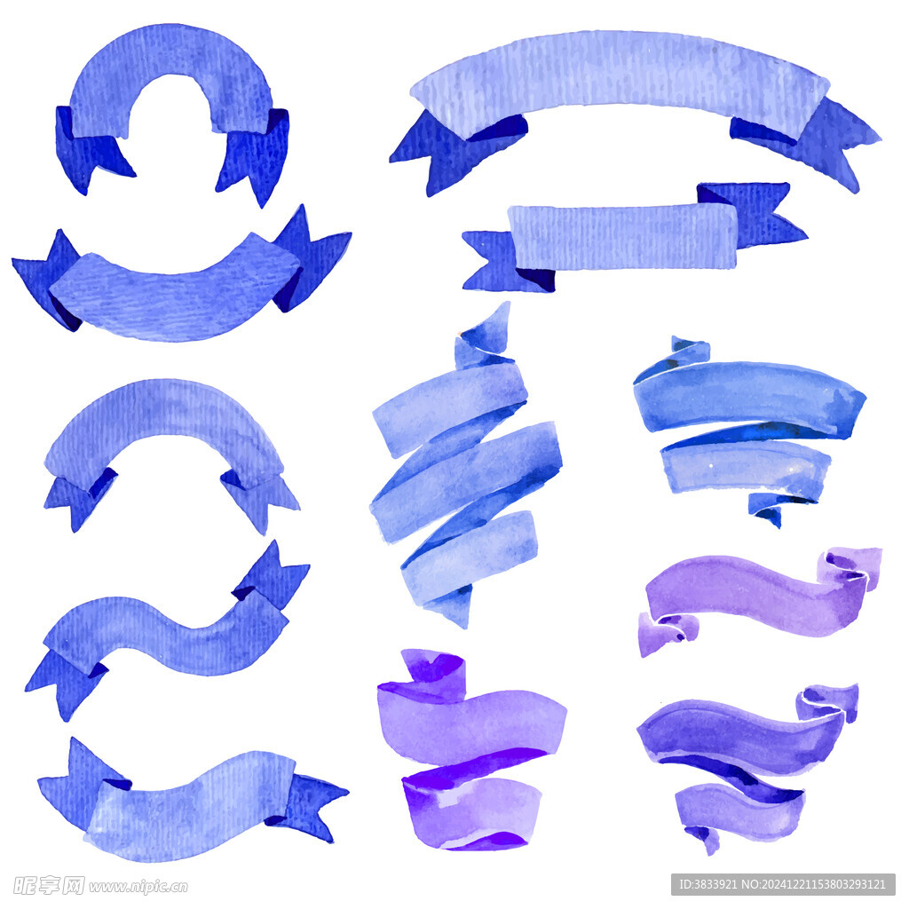 蓝色丝带素材