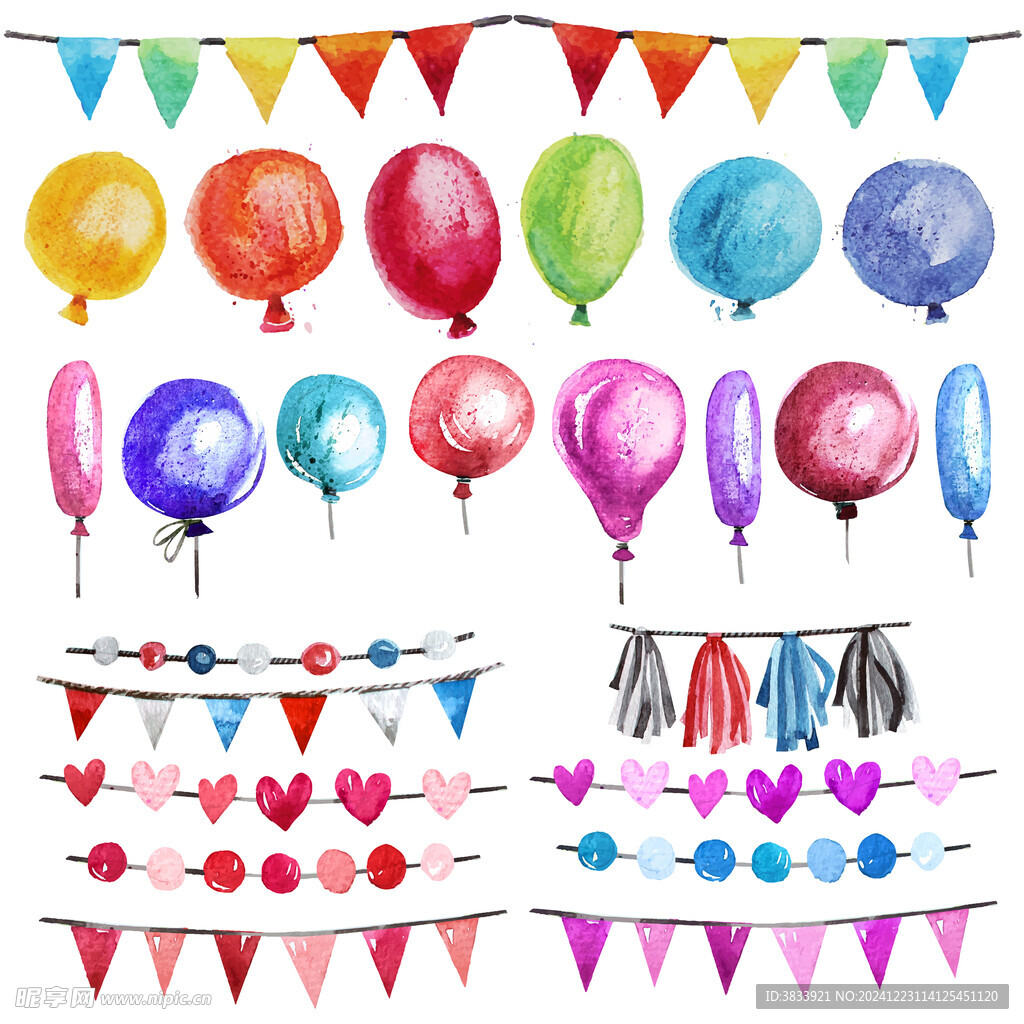水彩气球素材
