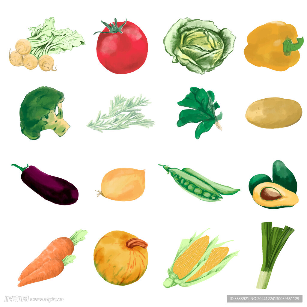 彩绘蔬菜素材