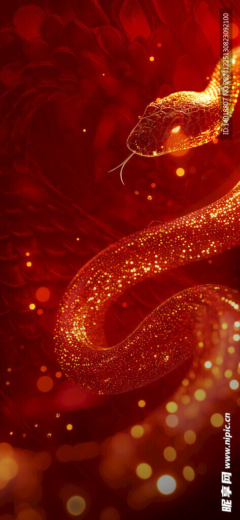 喜庆感生肖蛇年春节背景