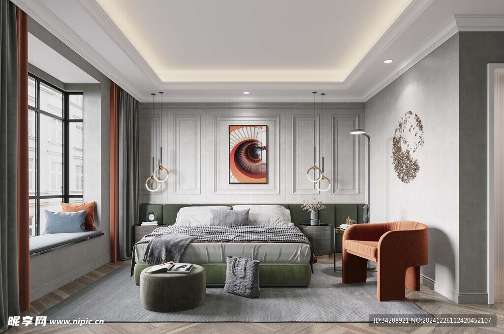 北美欧式卧室空间设计现代田园风