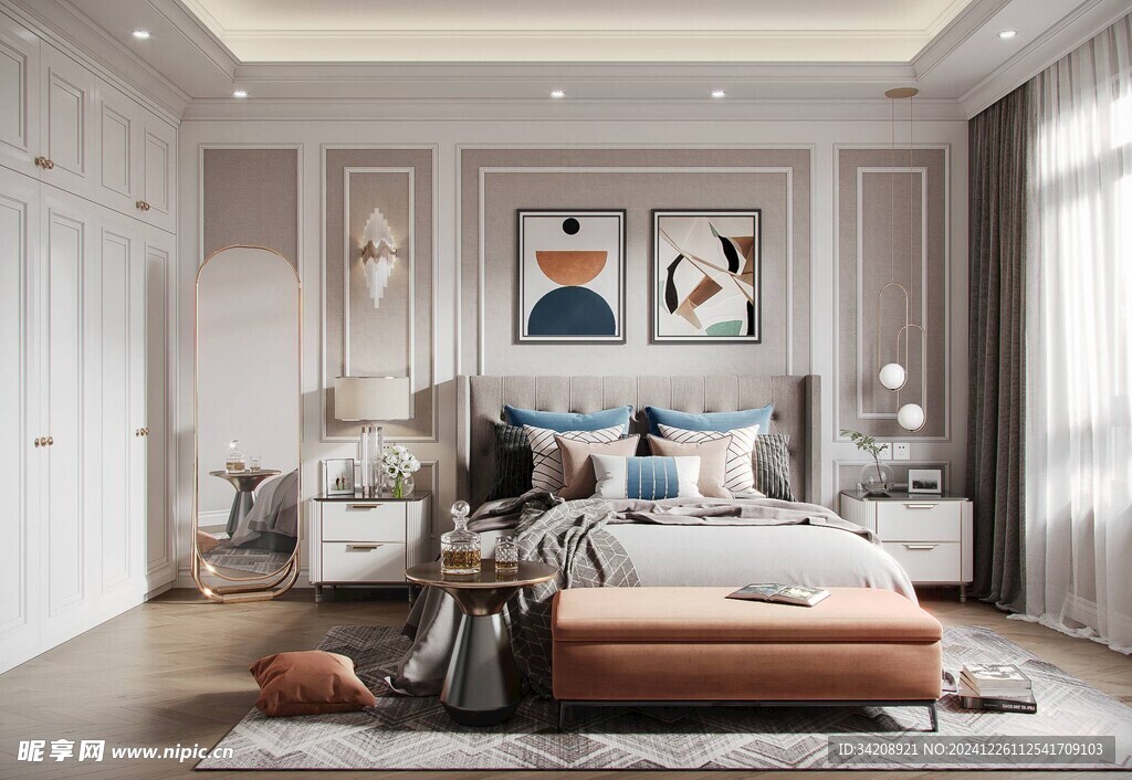 北美欧式卧室空间设计现代田园风