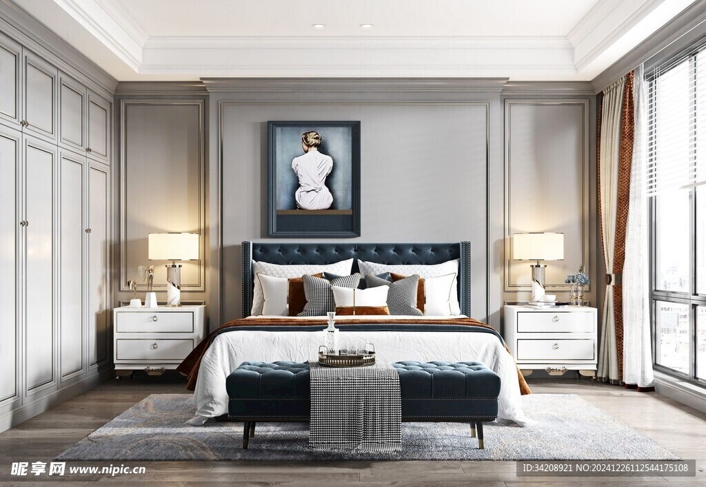 北美欧式卧室空间设计现代田园风