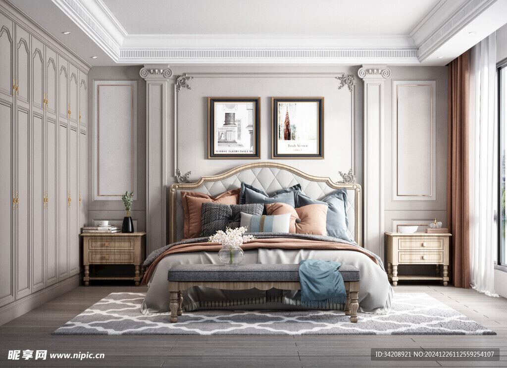 北美欧式卧室空间设计现代田园风