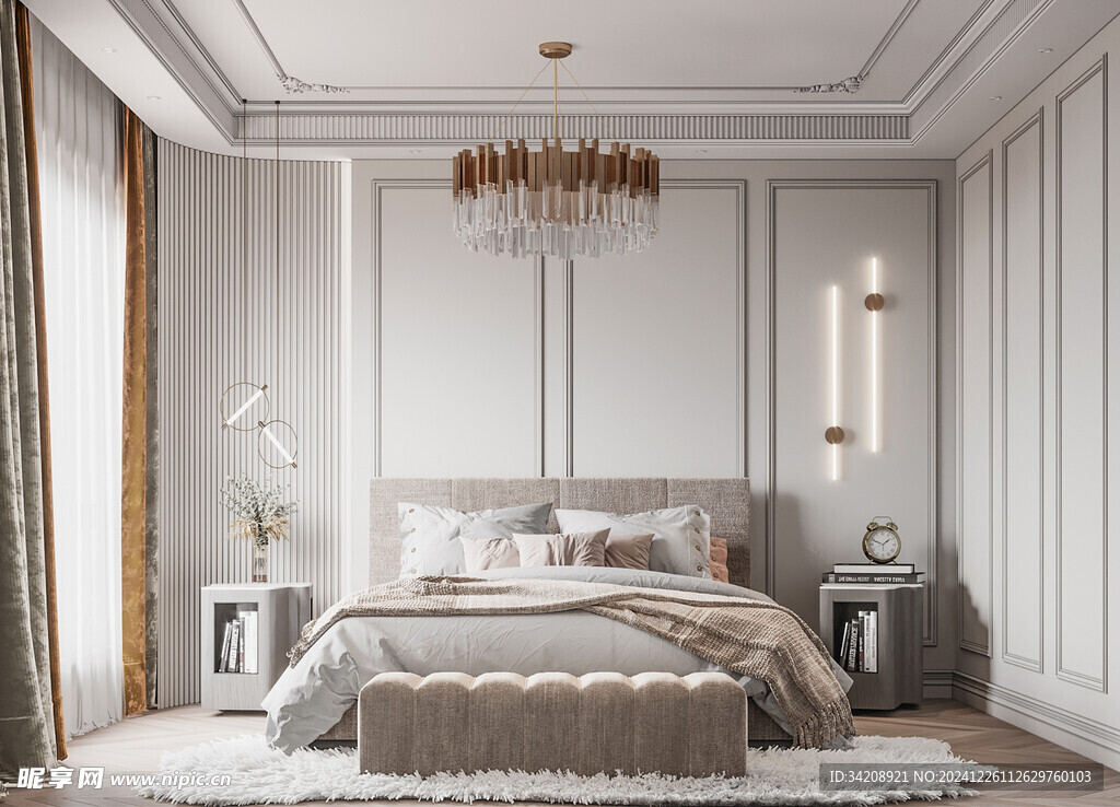 北美欧式卧室空间设计现代田园风