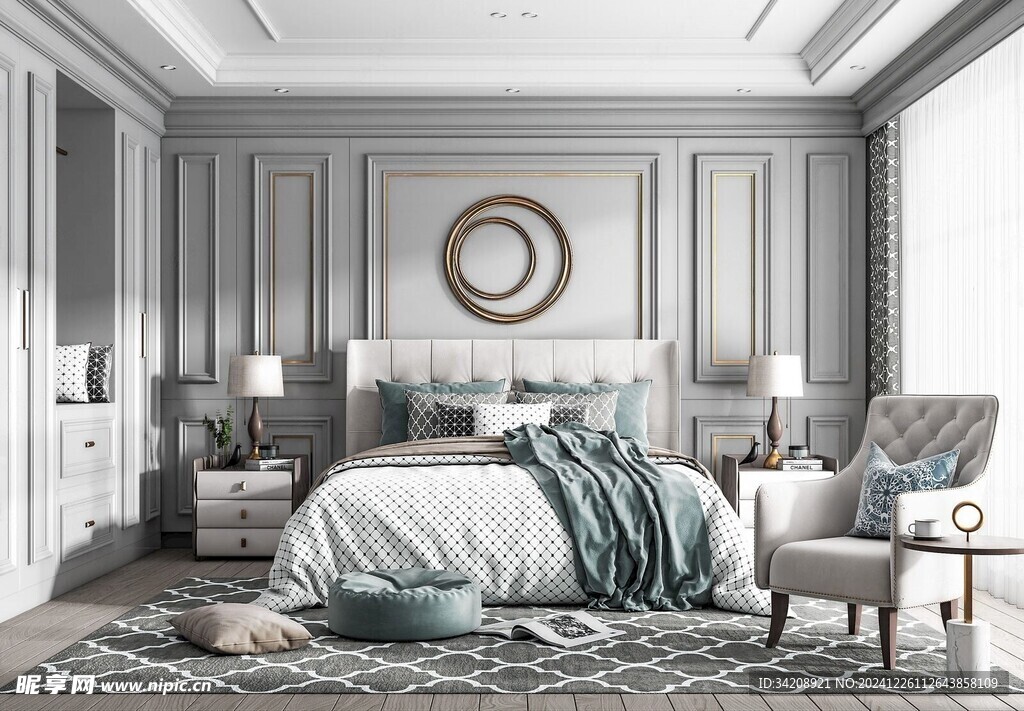 北美欧式卧室空间设计现代田园风