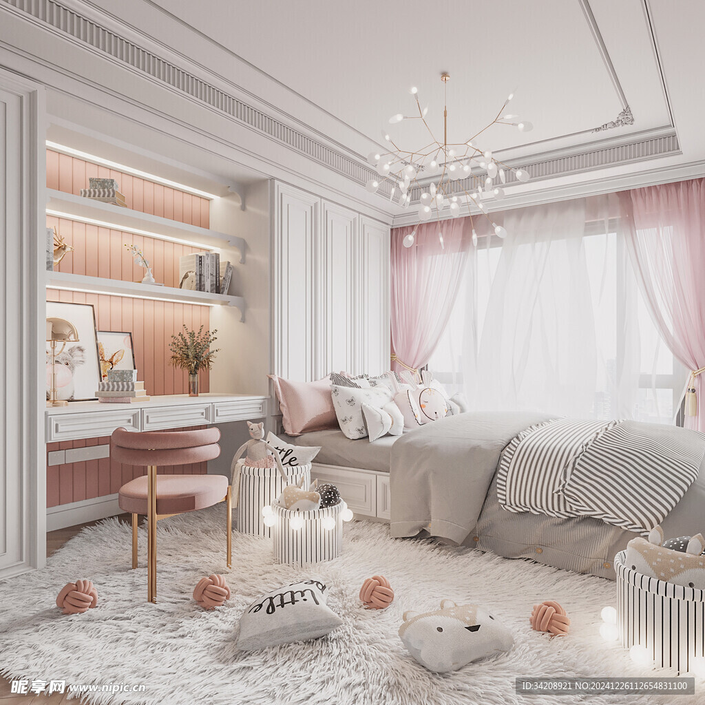 北美欧式卧室空间设计少女心公主