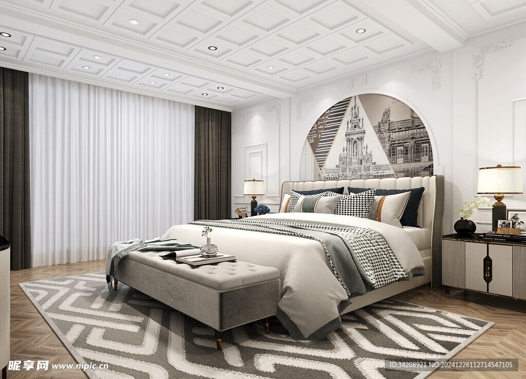 北美欧式卧室空间设计现代田园风