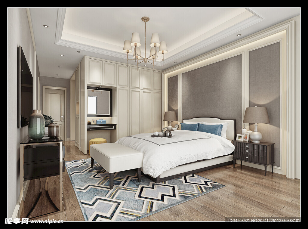 北美欧式卧室空间设计现代田园风