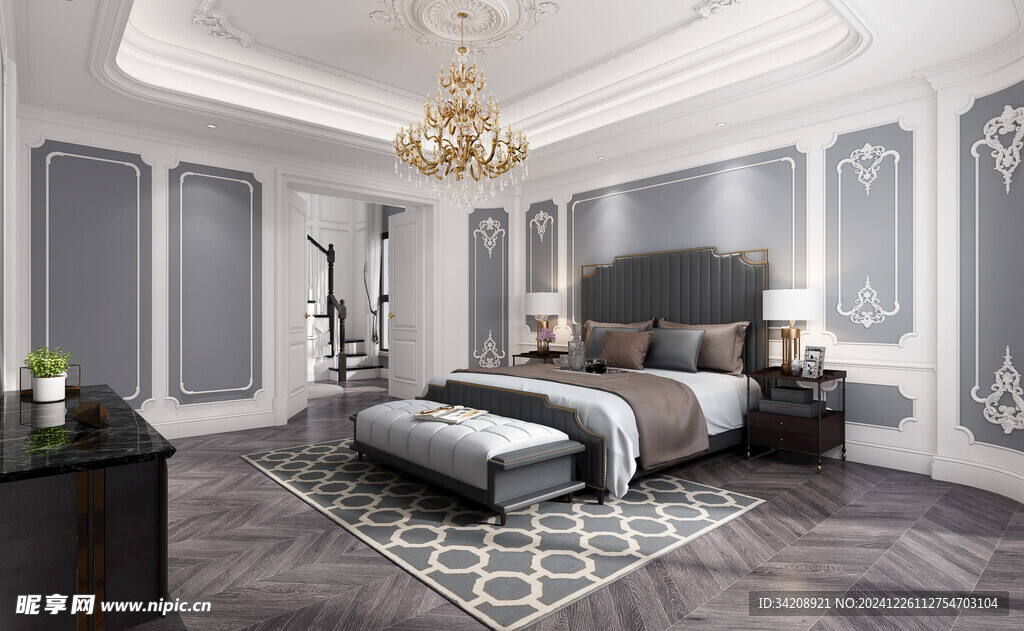 北美欧式卧室空间设计现代田园风