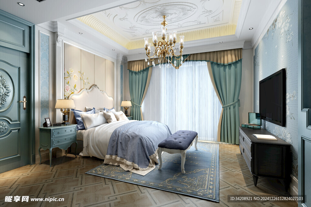 北美欧式卧室空间设计现代田园风