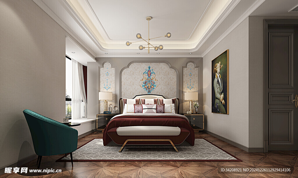 北美欧式卧室空间设计现代田园风