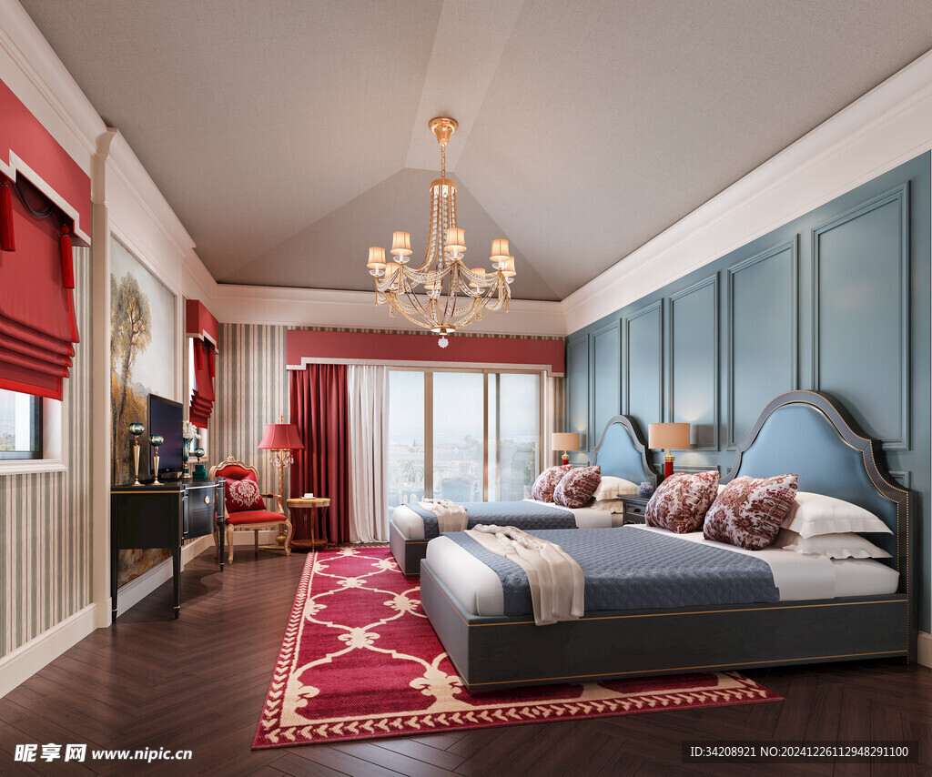 北美欧式卧室空间设计现代婚房